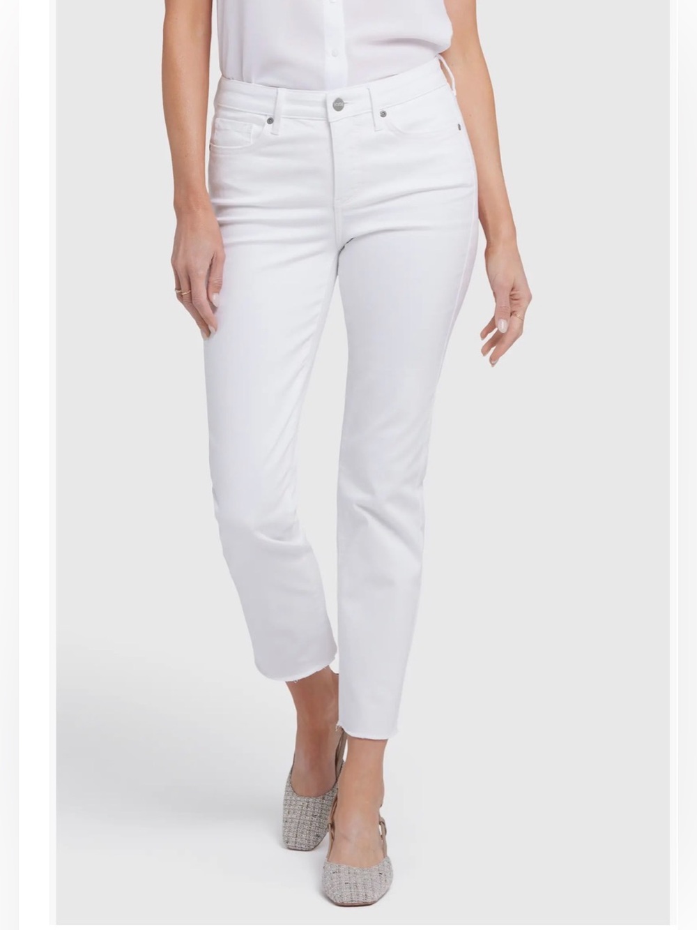 NYDJ Sheri Raw Hem Ankle Slim Jeans, Sz. 12